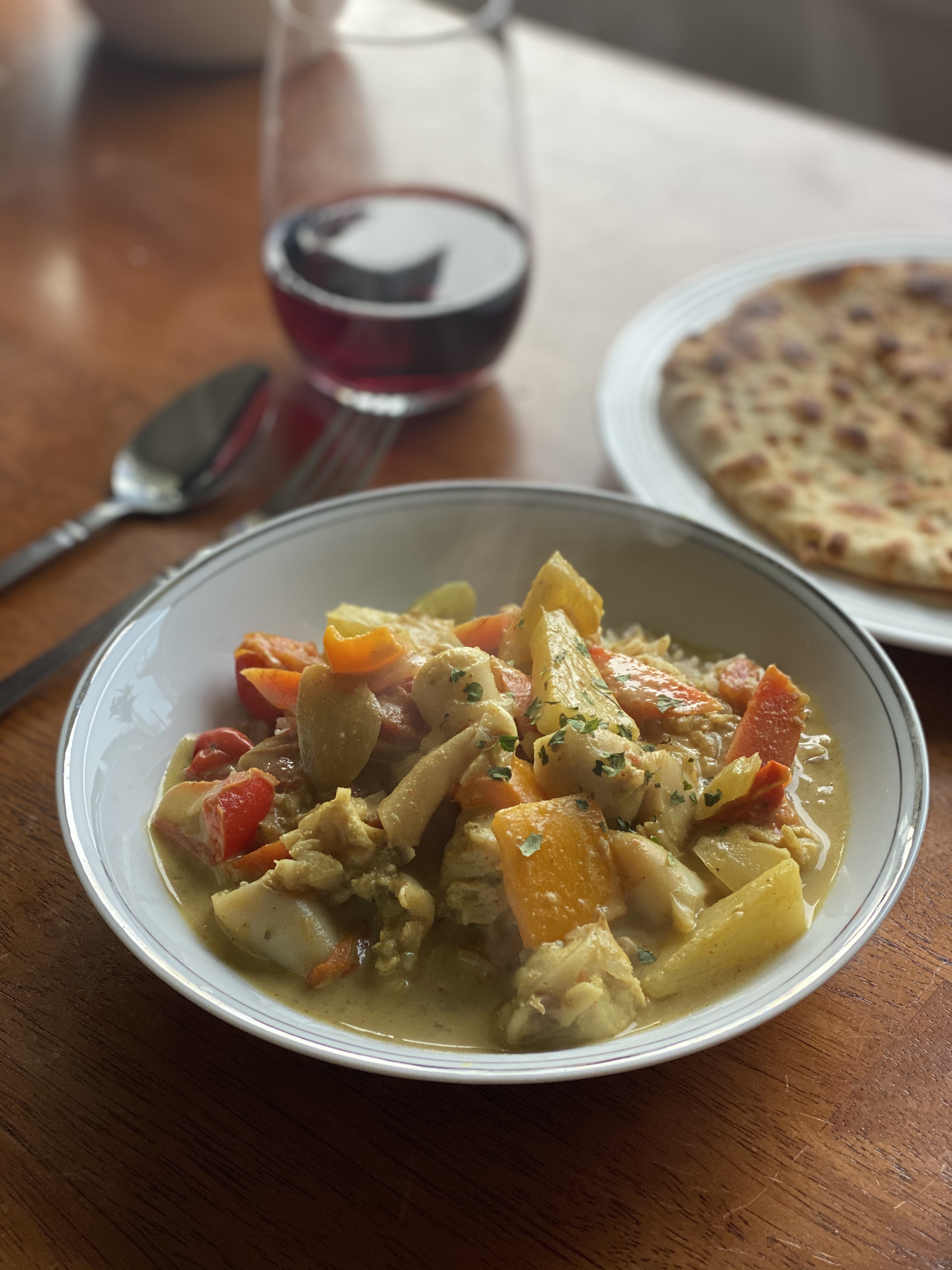 ts'maatk pineapple g̱a̱boox curry on the table