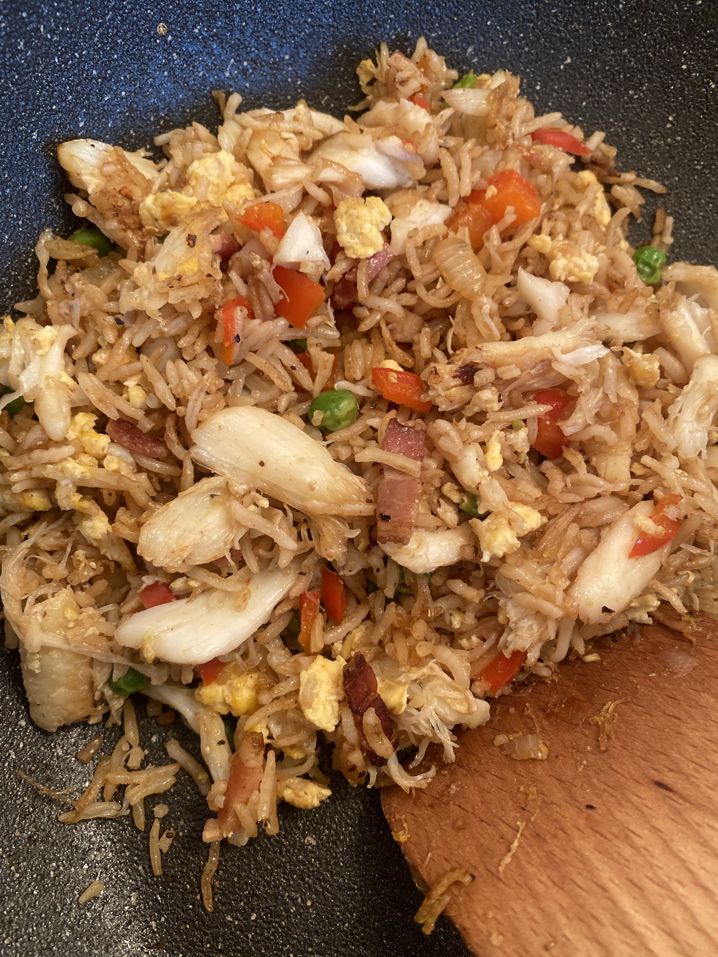 crab fried rice with fried egg