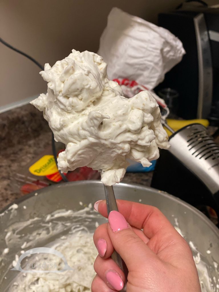 spoonful of stiff whipped yel 'as