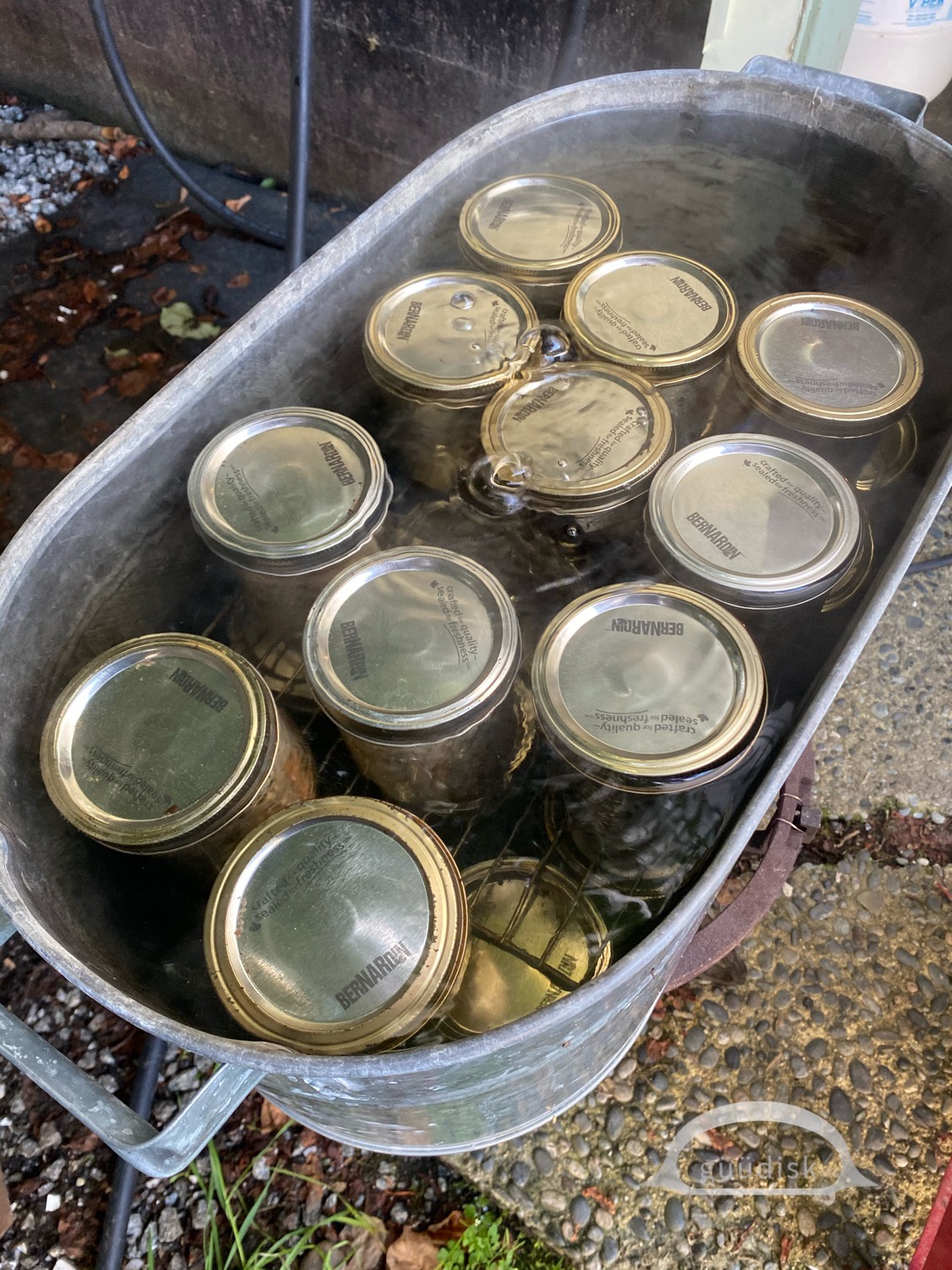 place jars in the boiler 