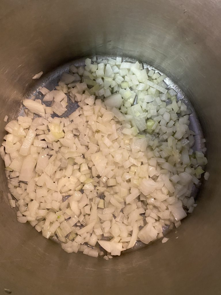 the onions into small bite size pieces
